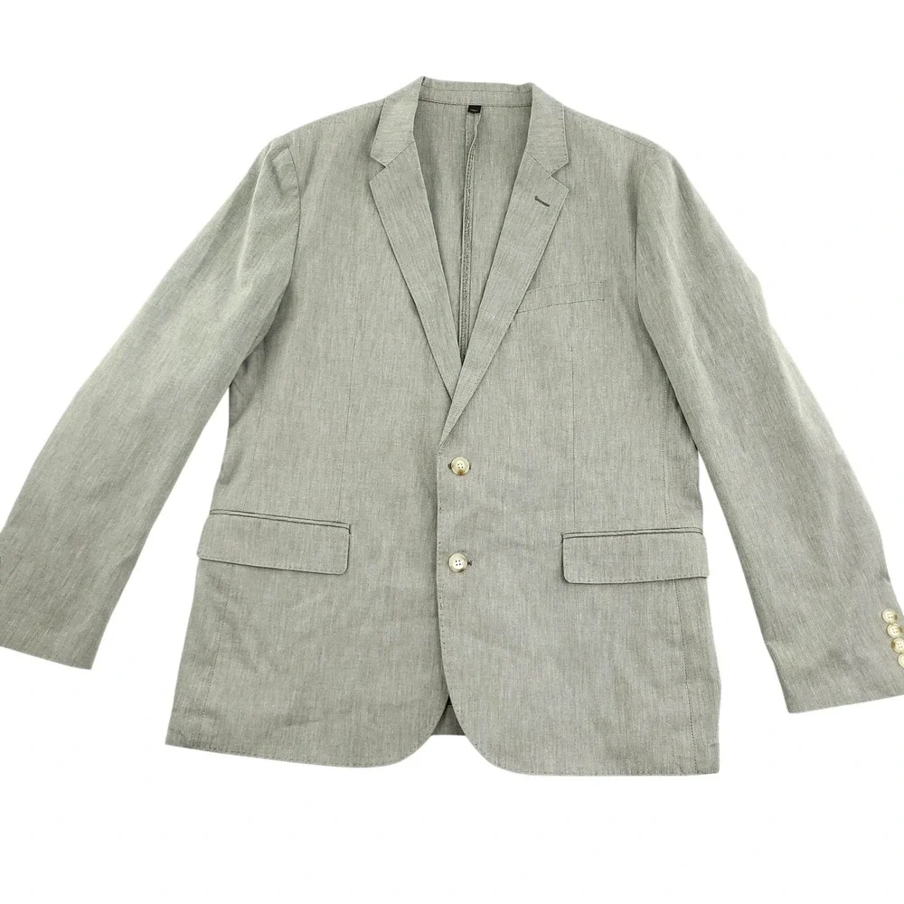 J.Crew Ludlow Blazer Mens 44R Gray Somelos Cotton Stretch Slim Sport Coat Jacket
